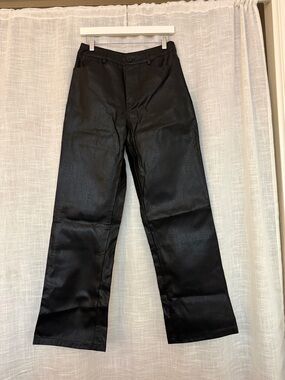 Le Lis Black Faux Leather Wide Leg Pants